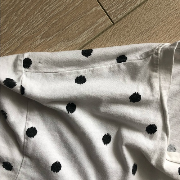 Pull & Bear Black & White Polka Dot T Shirt - Picture 9 of 11